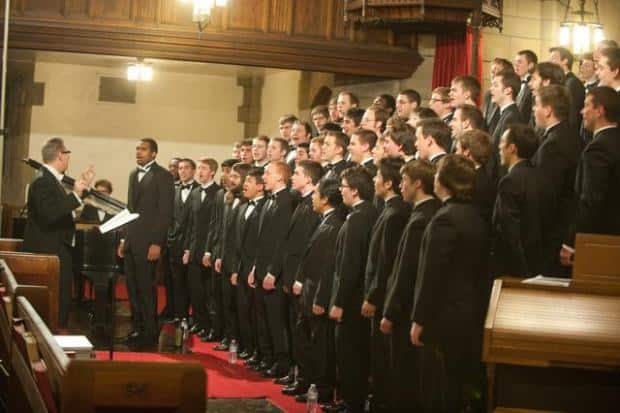 Richard Teaster (left) conducting a performance of the Pitt Mens' Glee Club Photo via Pitt Mens' Glee Club site